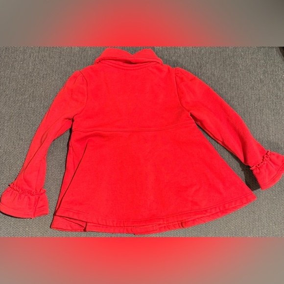 Girls Kids Headquarters Coat sz 4T Red Christmas Black Button Jacket - Picture 4 of 6